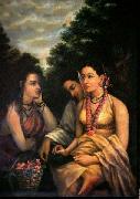 Raja Ravi Varma Shakuntala despondent oil painting reproduction